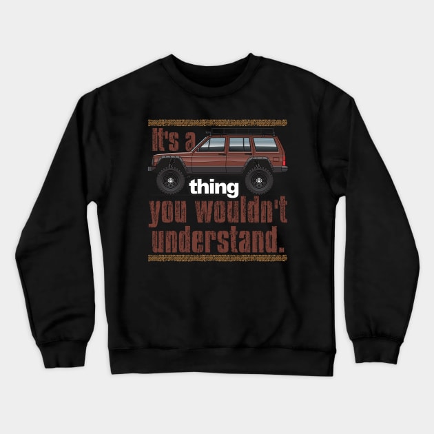 XJ brown Crewneck Sweatshirt by JRCustoms44